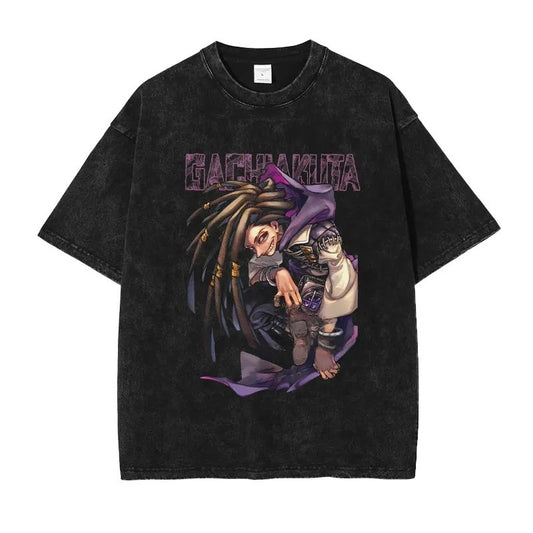 Gachiakuta Vintage Washed Oversized Anime T-Shirt Jabber