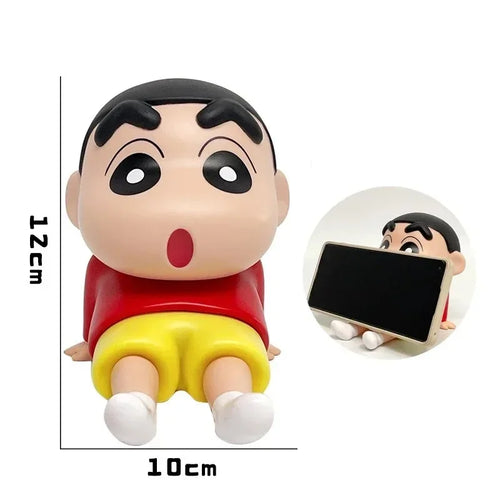 Crayon Shin-Chan Anime Figure Phone Holder Kawaii Desktop Ornaments