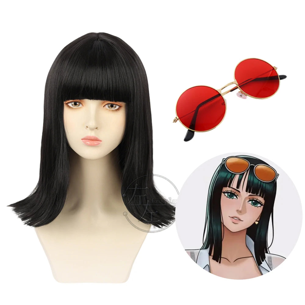 Nico Robin Anime Cosplay Wig with Cowboy Hat