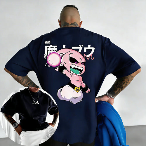 2026 New Dragon Ball Anime Cotton T-shirt Summer New Majin Buu Printed