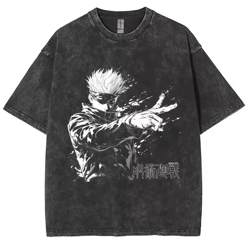 Gojo Satoru Vintage Washed Anime T-Shirt