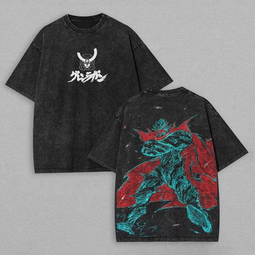 Tengen Toppa Gurren Lagann Printed T-shirt Oversized Unisex Washed