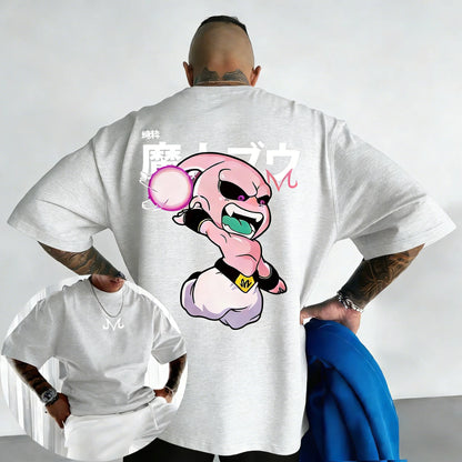 2026 New Dragon Ball Anime Cotton T-shirt Summer New Majin Buu Printed