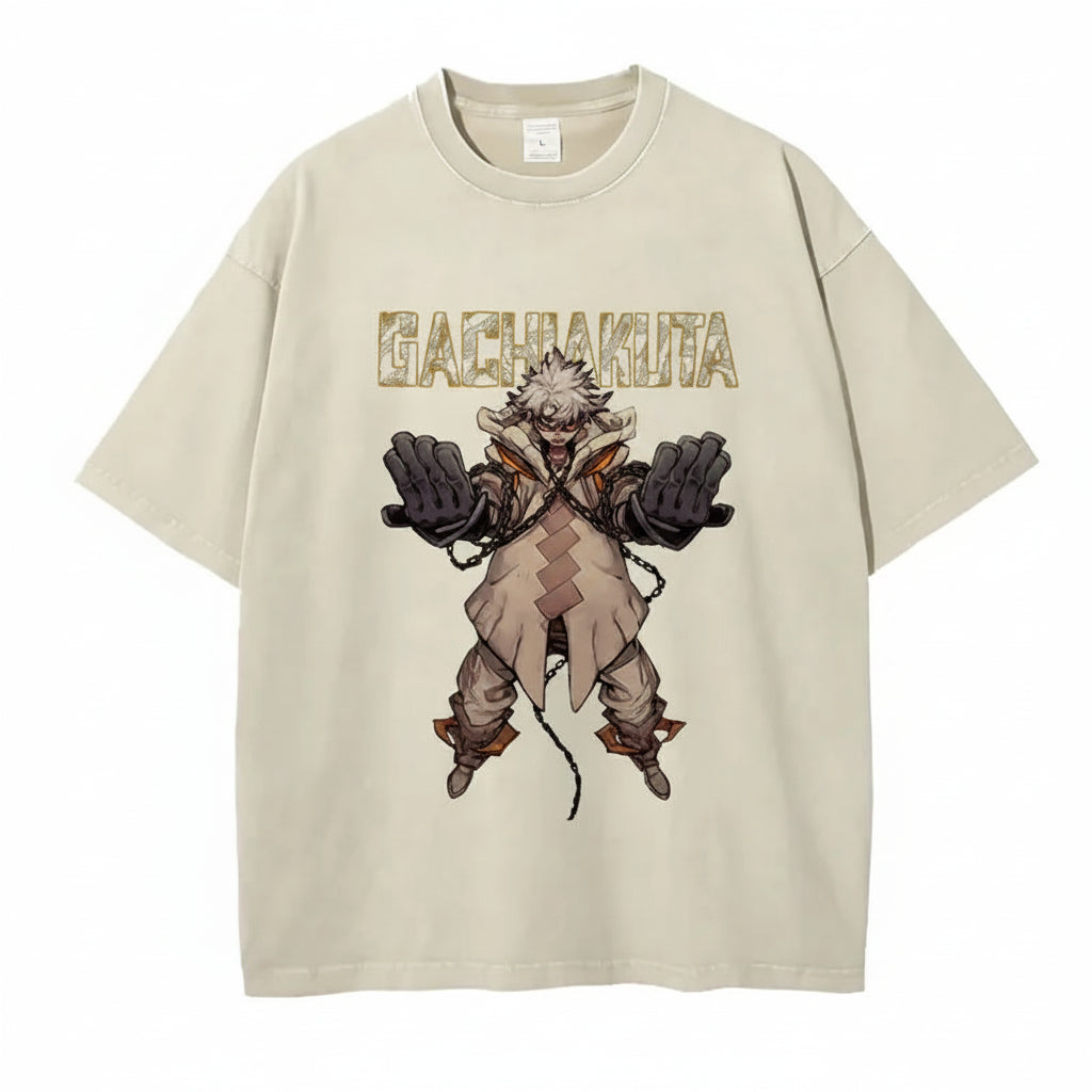Gachiakuta Vintage Washed Oversized Anime T-Shirt Rudo