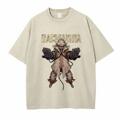 Gachiakuta Vintage Washed Oversized Anime T-Shirt Rudo