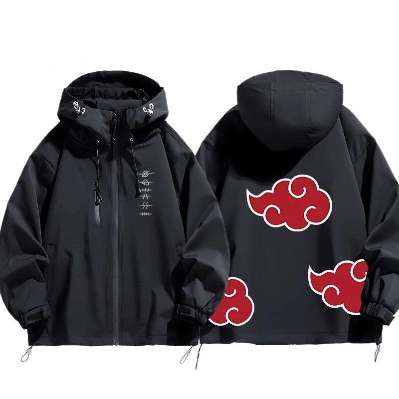 Naruto Shippuden Akatsuki Hooded Jacket – Anime Graphic Streetwear Coat