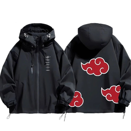 Naruto Shippuden Akatsuki Hooded Jacket – Anime Graphic Streetwear Coat