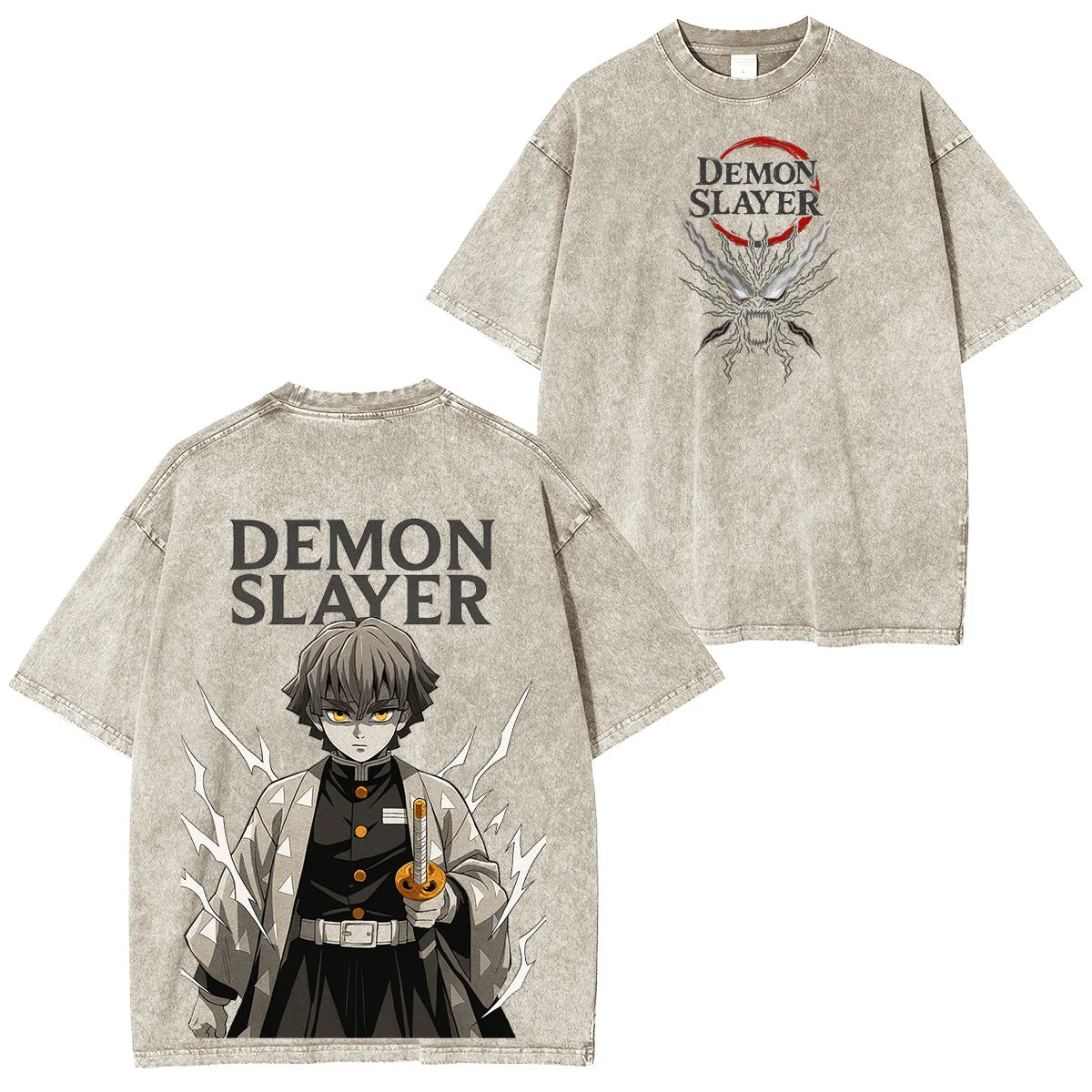 Harajuku Unisex Anime Demon Slayer Graphic T-Shirt Man Women Short