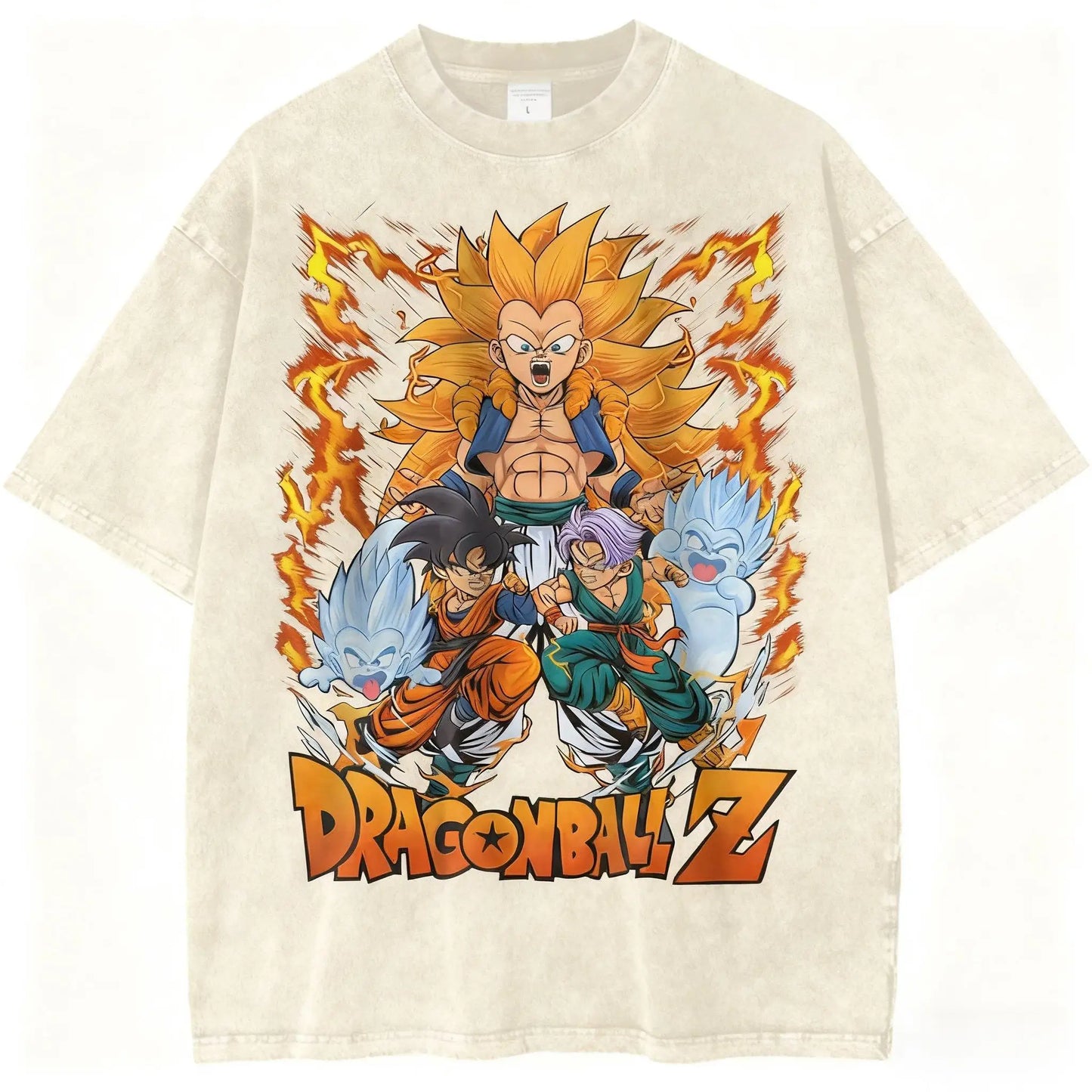 Dragon Ball Vintage Wash Graphic T Shirt Men Anime Print Women Short