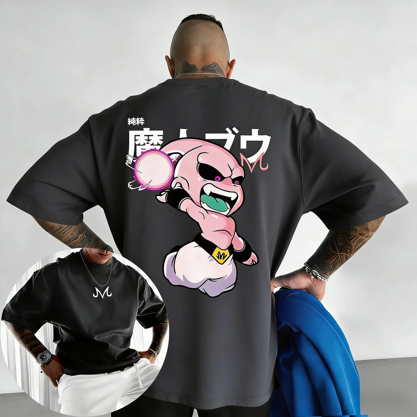 2026 New Dragon Ball Anime Cotton T-shirt Summer New Majin Buu Printed