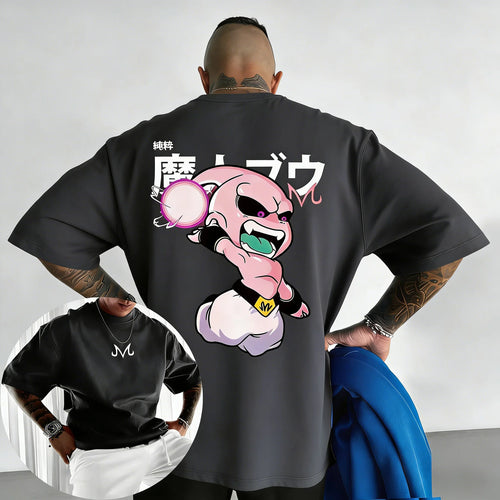 2026 New Dragon Ball Anime Cotton T-shirt Summer New Majin Buu Printed