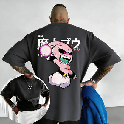 2026 New Dragon Ball Anime Cotton T-shirt Summer New Majin Buu Printed