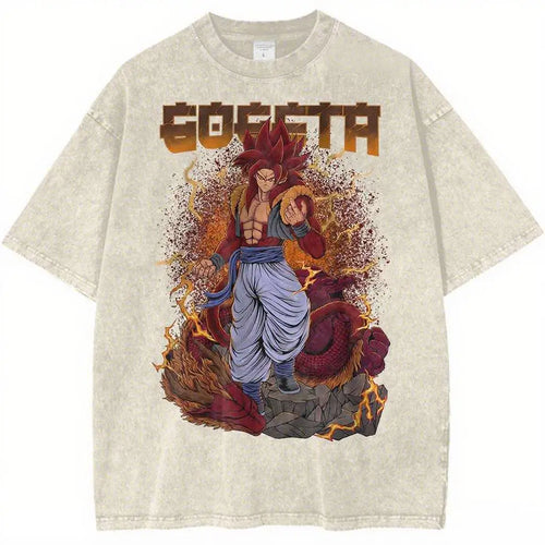 Dragon Ball Vintage Wash Graphic T Shirt Men Anime Print Women Short