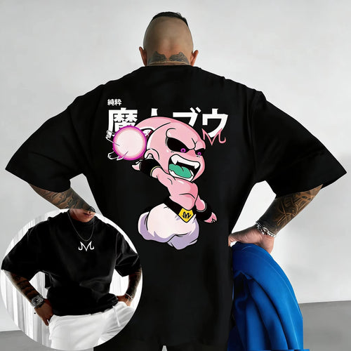 2026 New Dragon Ball Anime Cotton T-shirt Summer New Majin Buu Printed