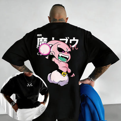 2026 New Dragon Ball Anime Cotton T-shirt Summer New Majin Buu Printed