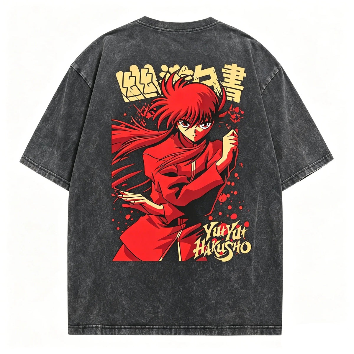 Yu Yu Hakusho Vintage Washed T-Shirt – Retro Anime Unisex Streetwear Tee