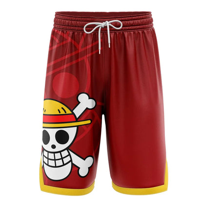 One Piece Luffy Straw Hat Pirates Basketball Shorts