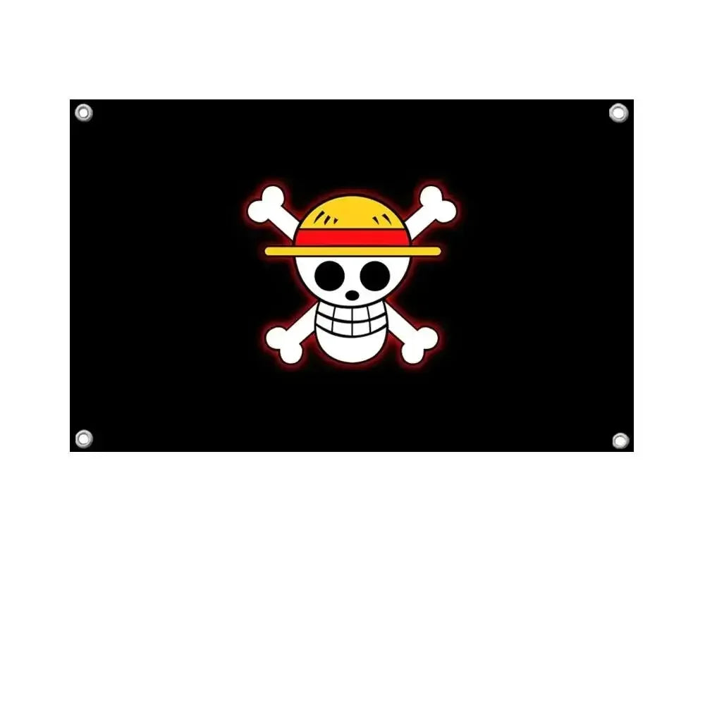 Anime One Piece Luffy Straw Hat Pirates Flag 90x150cm, Jolly Roger