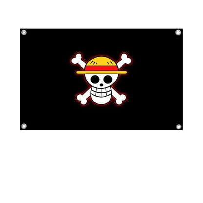 Anime One Piece Luffy Straw Hat Pirates Flag 90x150cm, Jolly Roger