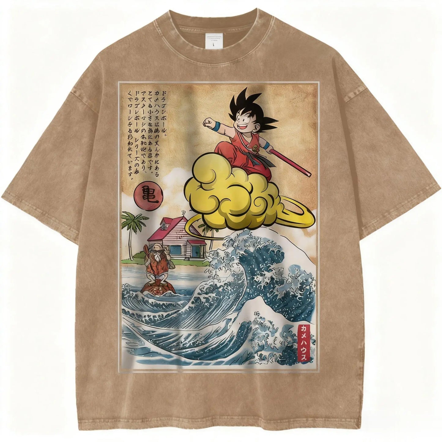 Dragon Ball Vintage Wash Graphic T Shirt Men Anime Print Women Short