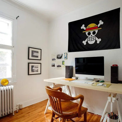 Anime One Piece Luffy Straw Hat Pirates Flag 90x150cm, Jolly Roger