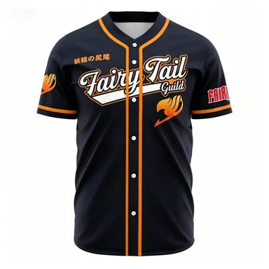 Kids Anime Baseball Jersey – Graphic Button-Up Streetwear Shirt