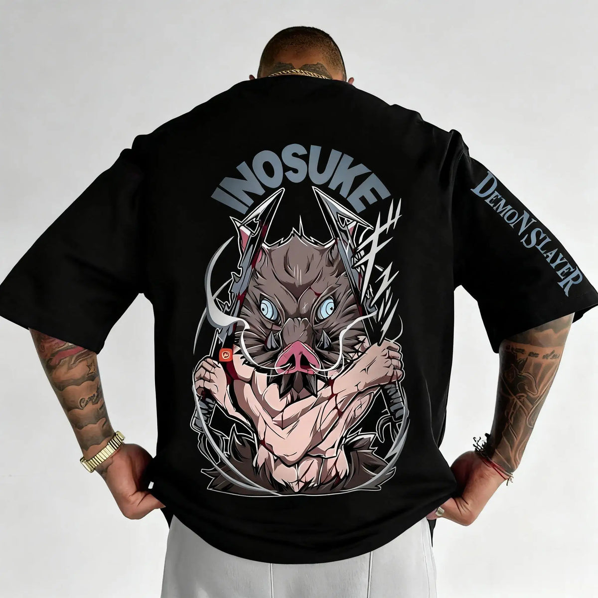 Demon Slayer Inosuke Anime Graphic T-Shirt – Unisex Cotton Streetwear Tee | Y2K Anime Shirt