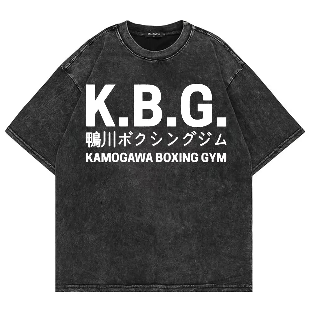 Hajime no Ippo Kamogawa Boxing Gym Vintage Washed Oversized T-Shirt