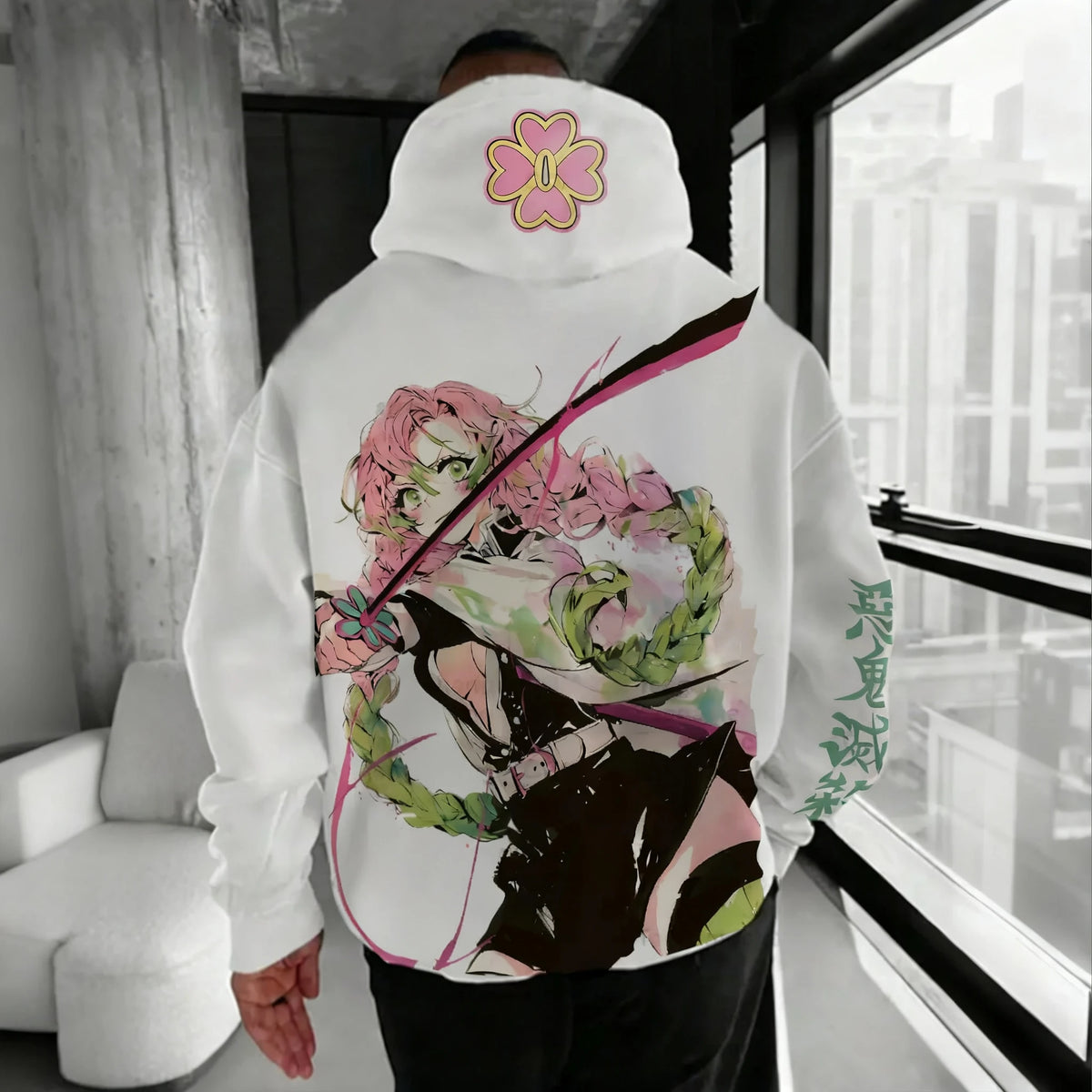 Demon Slayer Mitsuri Kanroji Hoodie – Anime Harajuku Oversized Pullover