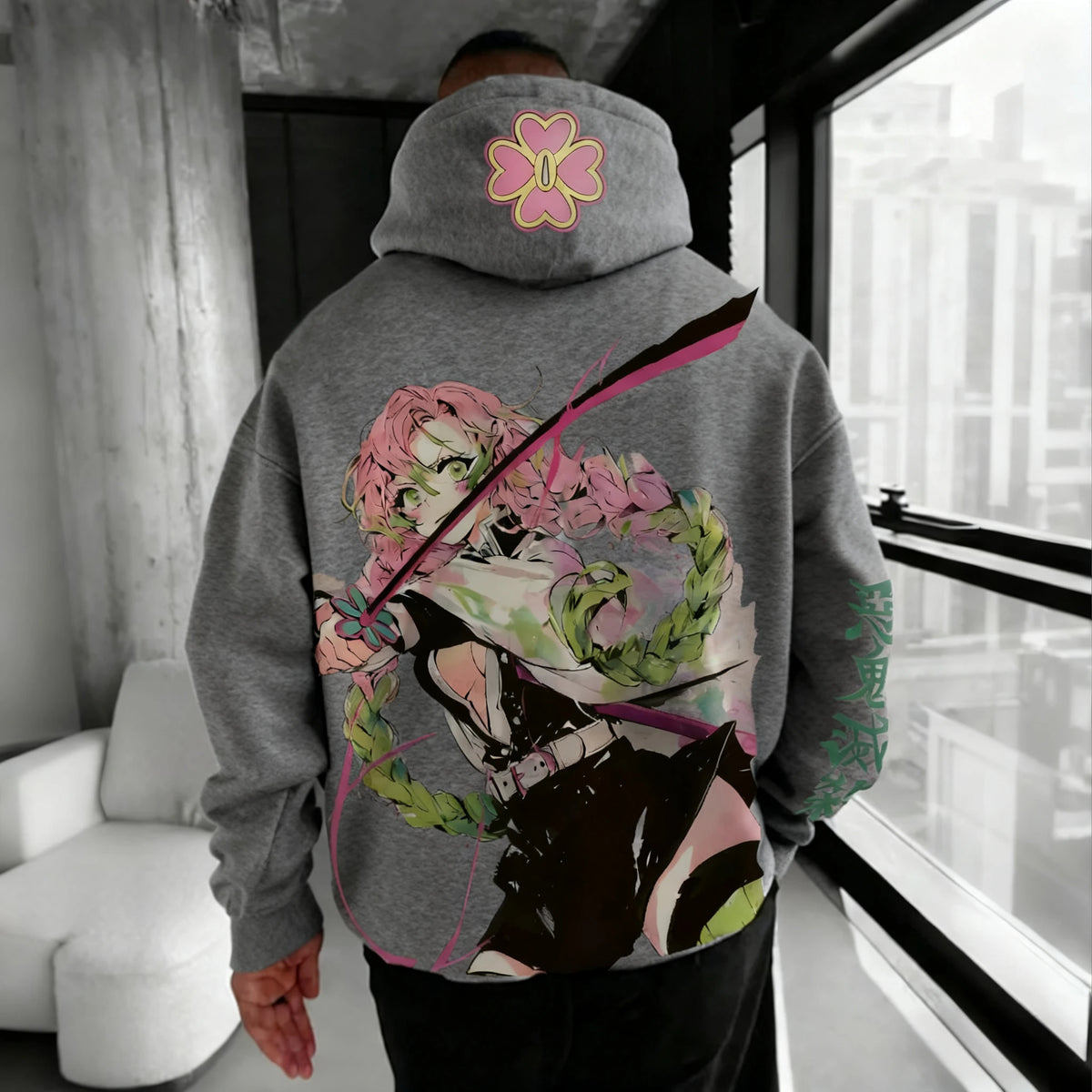 Demon Slayer Mitsuri Kanroji Hoodie – Anime Harajuku Oversized Pullover