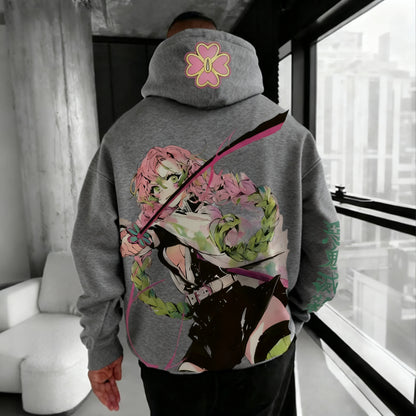Demon Slayer Mitsuri Kanroji Hoodie – Anime Harajuku Oversized Pullover