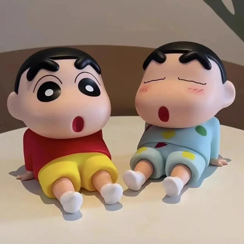 Crayon Shin-Chan Anime Figure Phone Holder Kawaii Desktop Ornaments