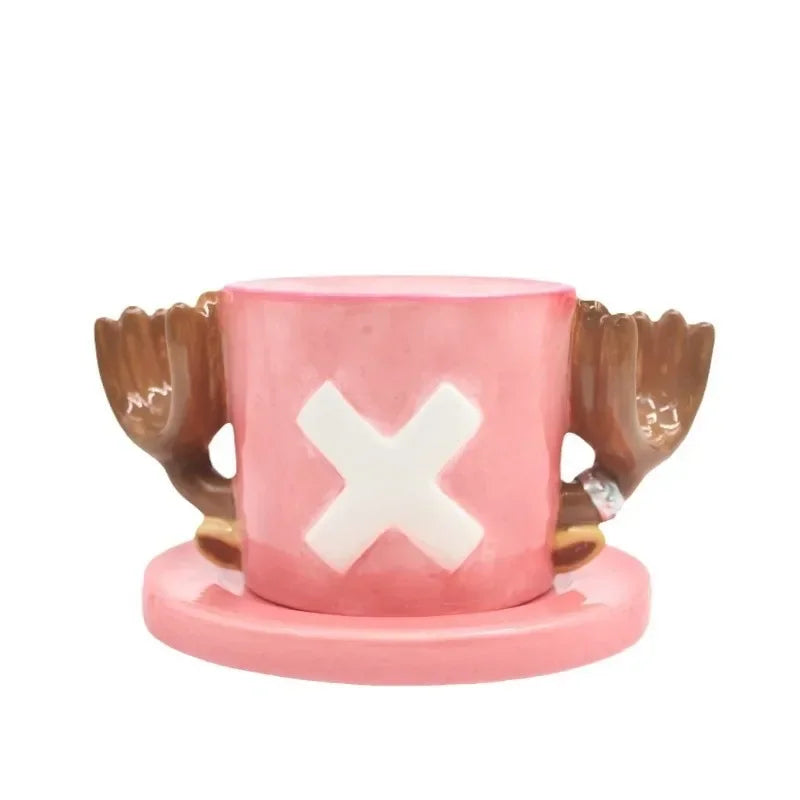 One Piece Luffy, Ace & Sabo Hat Coffee Mug with Saucer