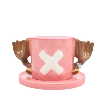 One Piece Luffy, Ace & Sabo Hat Coffee Mug with Saucer