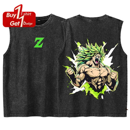 New Dragon Ball Broly Tank Tops Man Sleeveless Shirt Summer Anime Gym