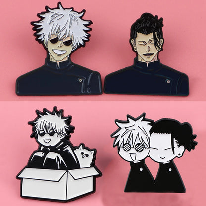 4pcs Creative Anime Jujutsu Brooch Cute Gojo Satoru Itadori Yuji lapel