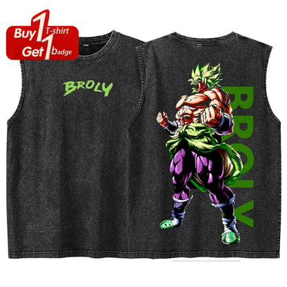 New Dragon Ball Broly Tank Tops Man Sleeveless Shirt Summer Anime Gym