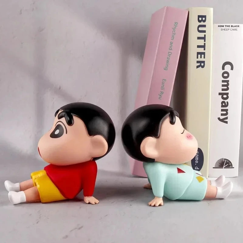 Crayon Shin-Chan Anime Figure Phone Holder Kawaii Desktop Ornaments