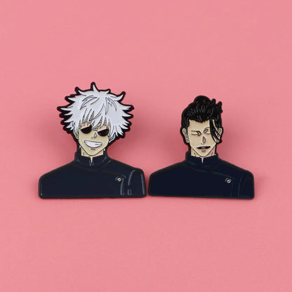 4pcs Creative Anime Jujutsu Brooch Cute Gojo Satoru Itadori Yuji lapel