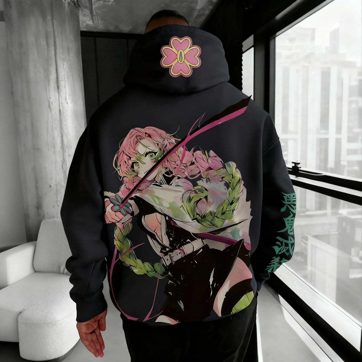 Demon Slayer Mitsuri Kanroji Hoodie – Anime Harajuku Oversized Pullover