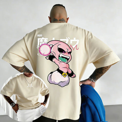2026 New Dragon Ball Anime Cotton T-shirt Summer New Majin Buu Printed
