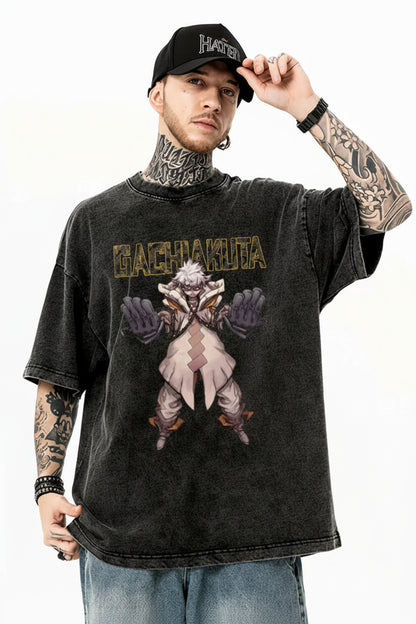 Gachiakuta Vintage Washed Oversized Anime T-Shirt Rudo