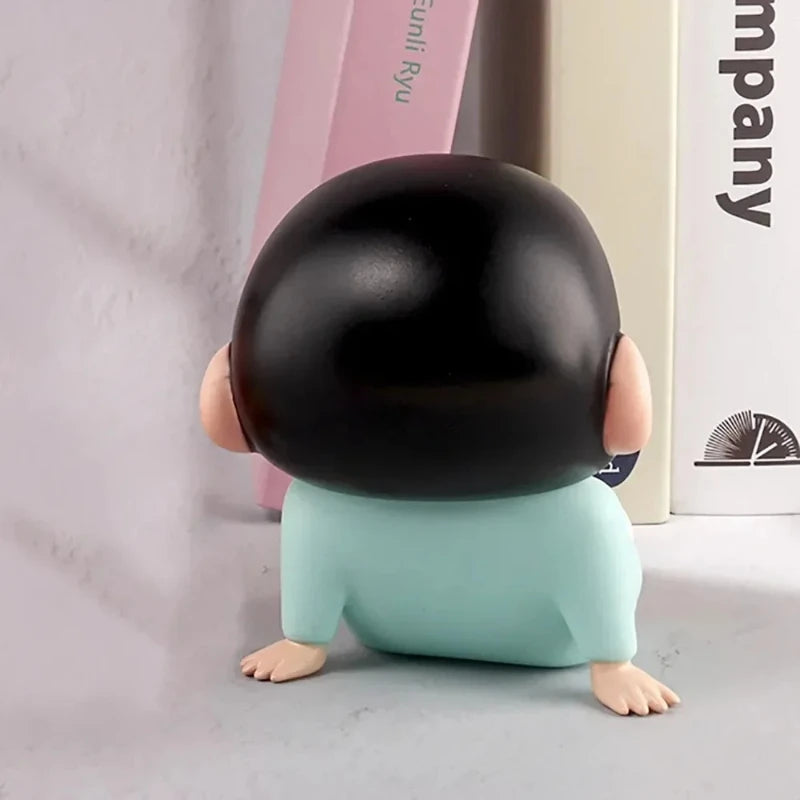 Crayon Shin-Chan Anime Figure Phone Holder Kawaii Desktop Ornaments