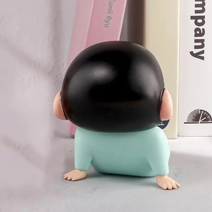 Crayon Shin-Chan Anime Figure Phone Holder Kawaii Desktop Ornaments