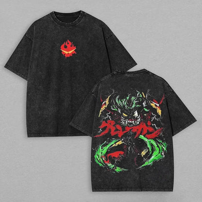 Tengen Toppa Gurren Lagann Printed T-shirt Oversized Unisex Washed