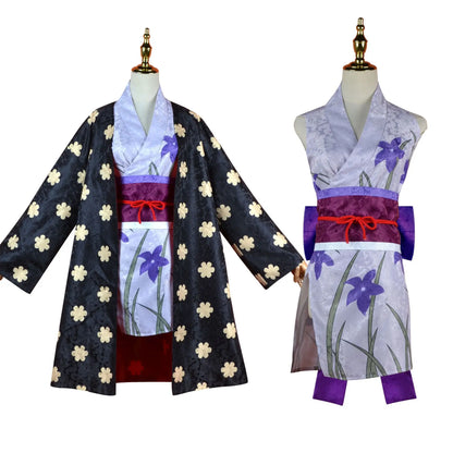 Nico Robin Wano Cosplay Costume Set with Wig