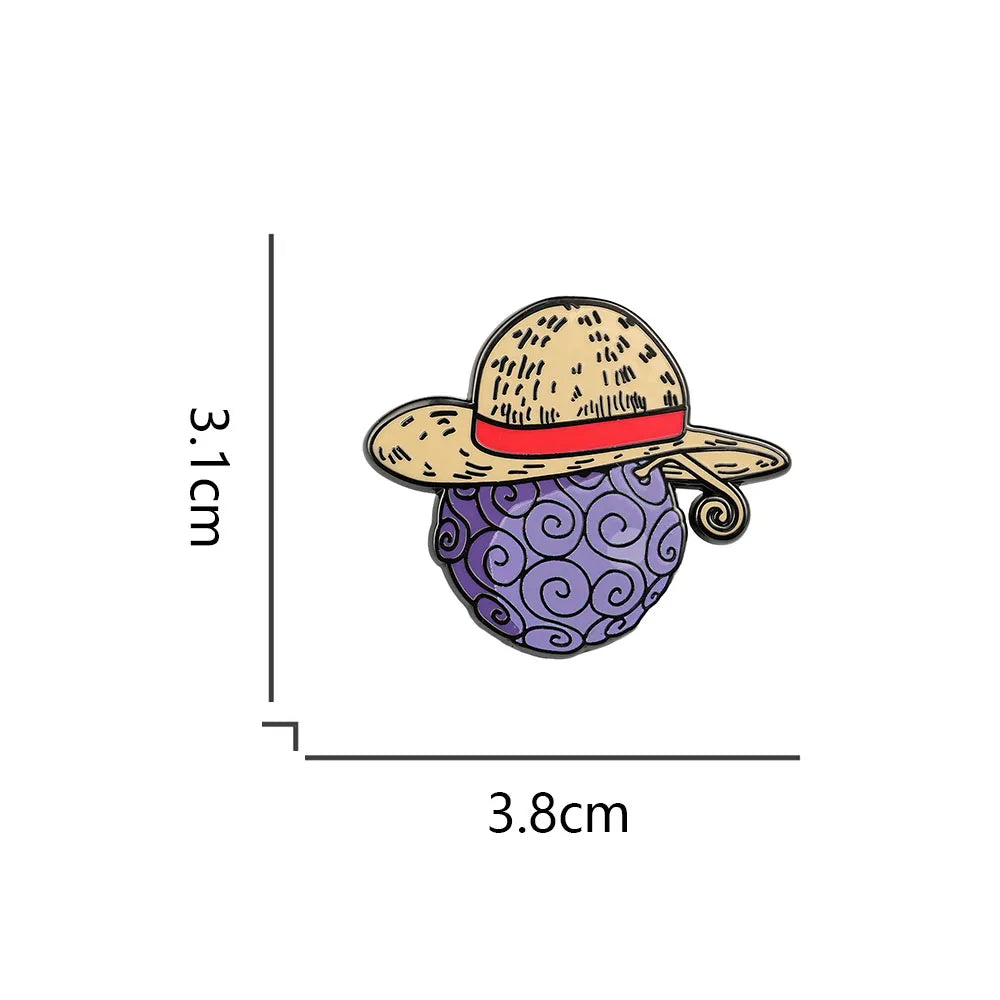 One Piece Devil Fruit Enamel Pin – Straw Hat Anime Lapel Badge Accessory