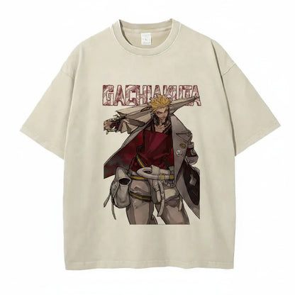 Gachiakuta Vintage Washed Oversized Anime T-Shirt Enjin