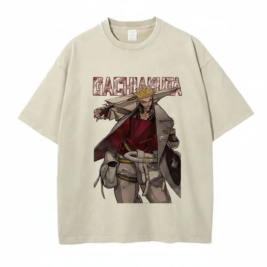 Gachiakuta Vintage Washed Oversized Anime T-Shirt Enjin