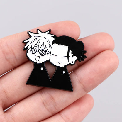 4pcs Creative Anime Jujutsu Brooch Cute Gojo Satoru Itadori Yuji lapel